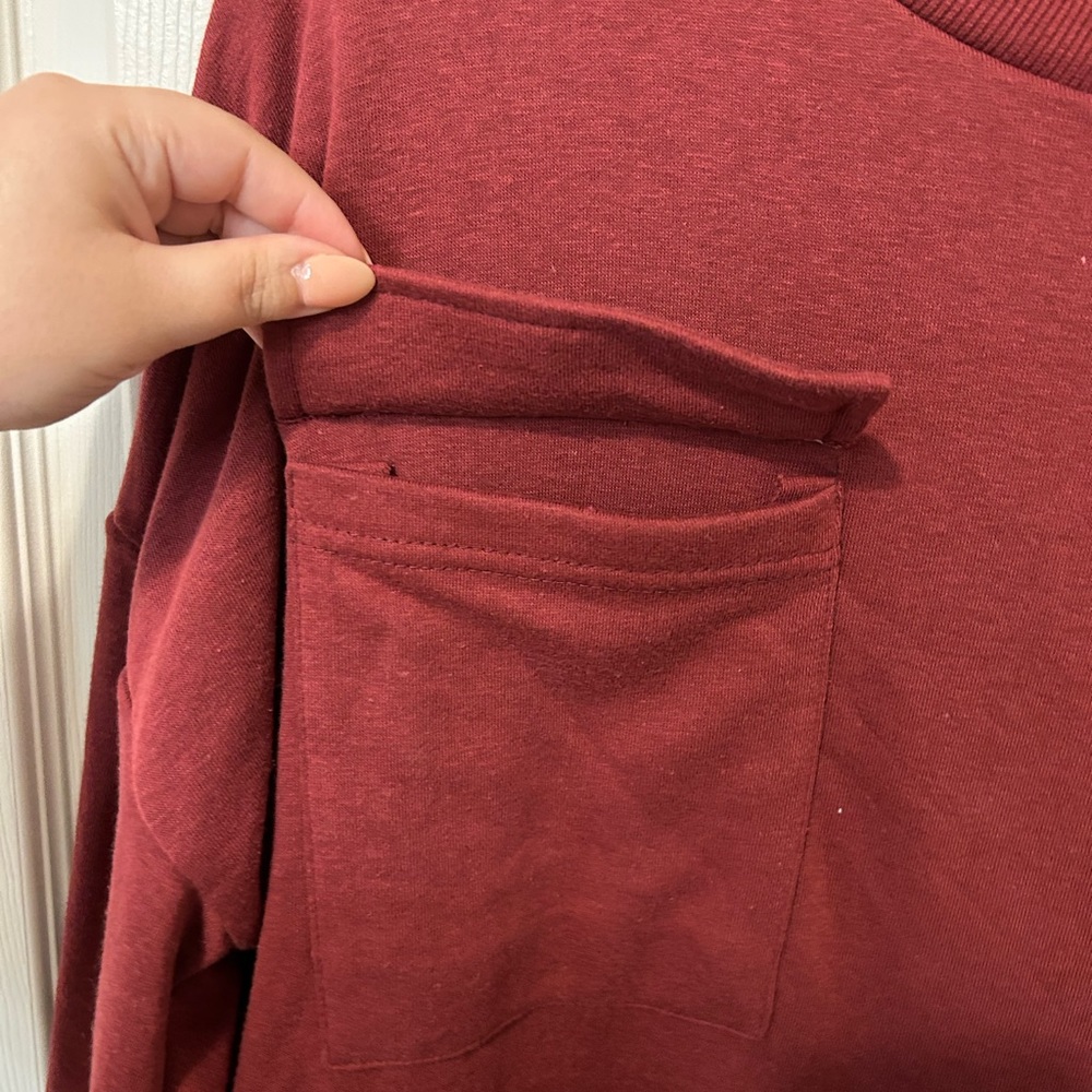 Burgundy MissGuided Pocket Sweater Dress Womens - Picture 4 of 6